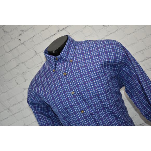 Brooks Brothers Dress Shirt Mens Size Large Non-Iron Blue Plaid - Picture 6 of 6